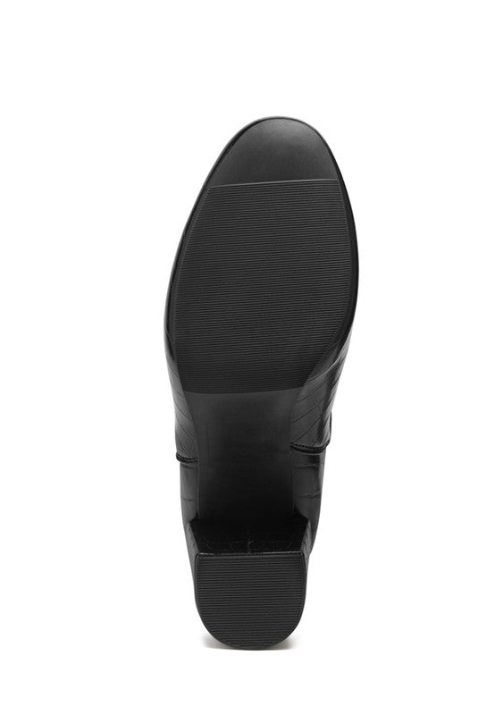 Babbel Faux Leather Block Heel Ankle Boots - Tigbul's Variety Fashion Shop