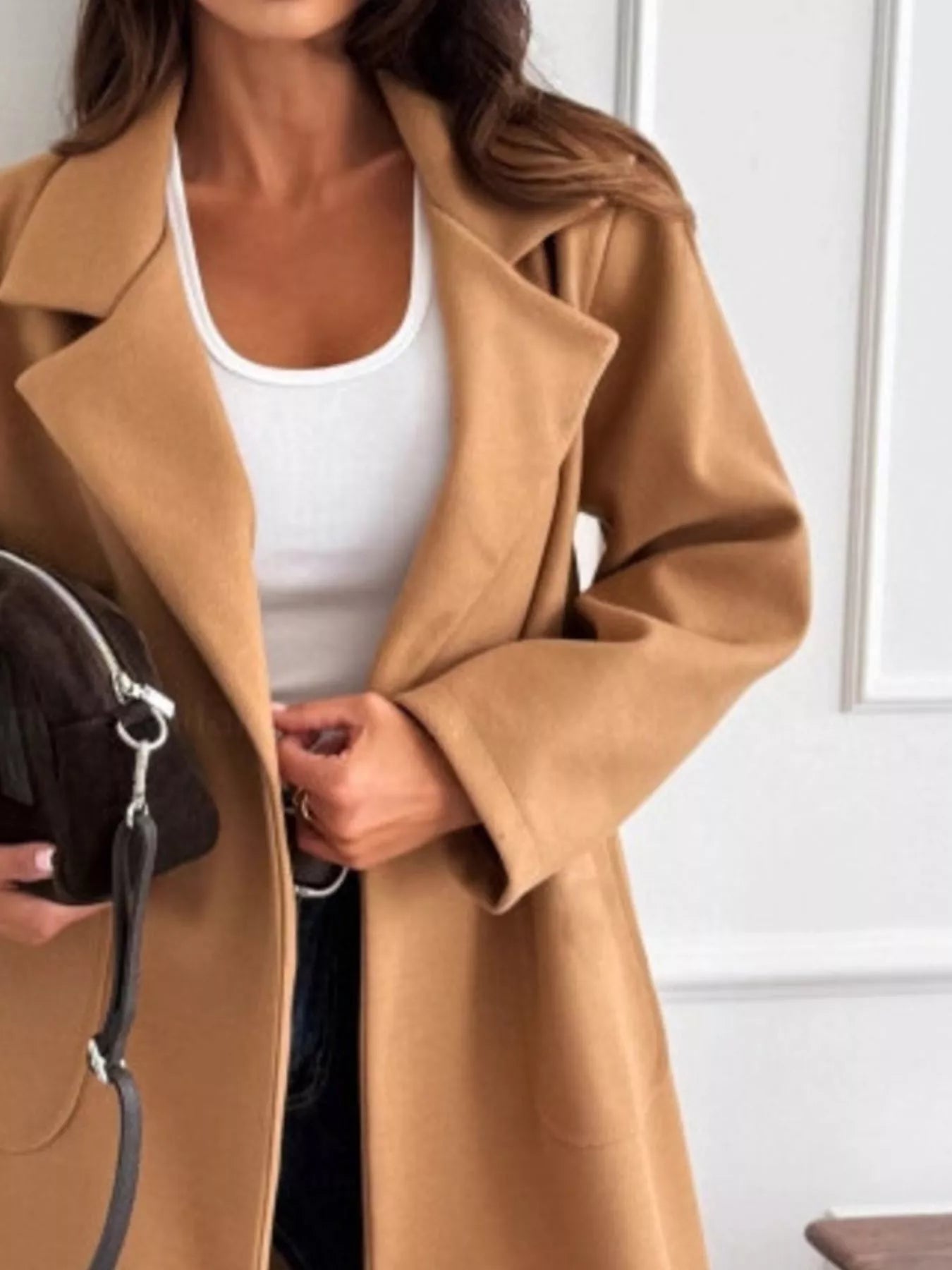 Long-Sleeve Single-Breasted Trench Coat - Tigbul's Variety Fashion Shop