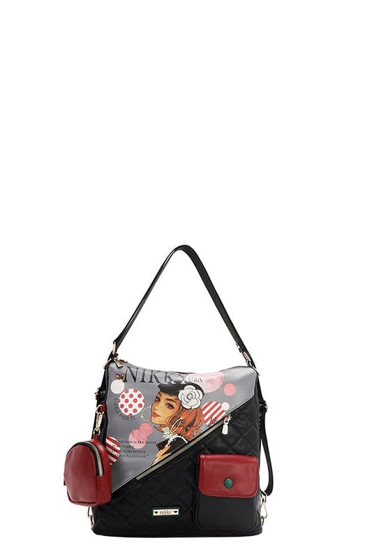 Nicole Lee USA Convertible Adjustable Strap Backpack Bag - Tigbul's Variety Fashion Shop