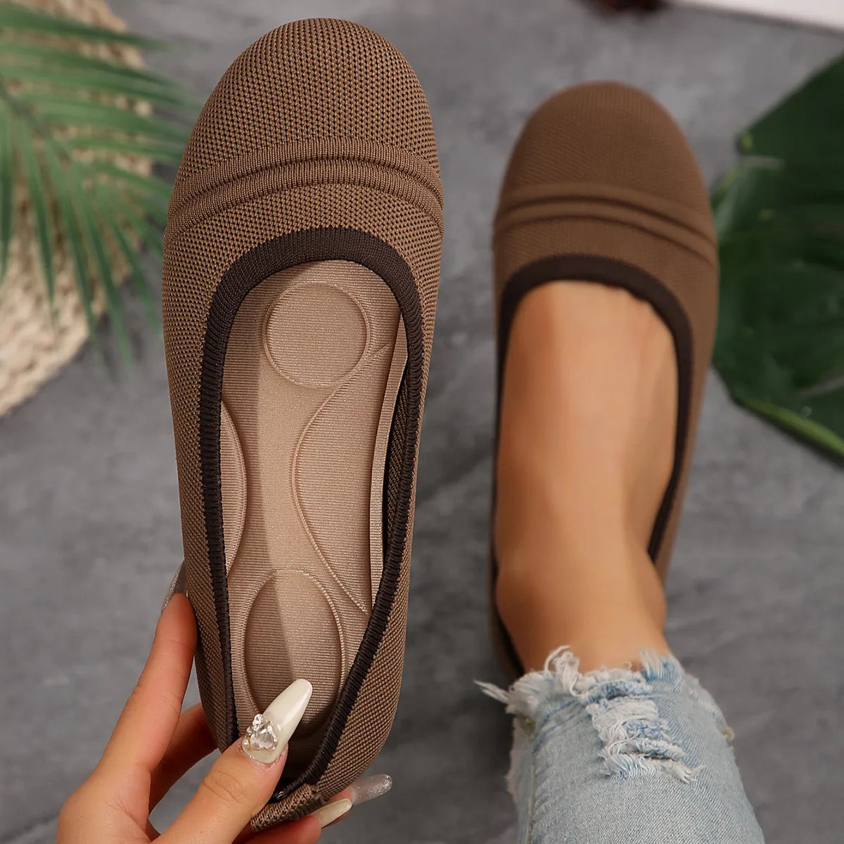 Round Toe Flat Slip-Ons - Tigbul's Variety Fashion Shop