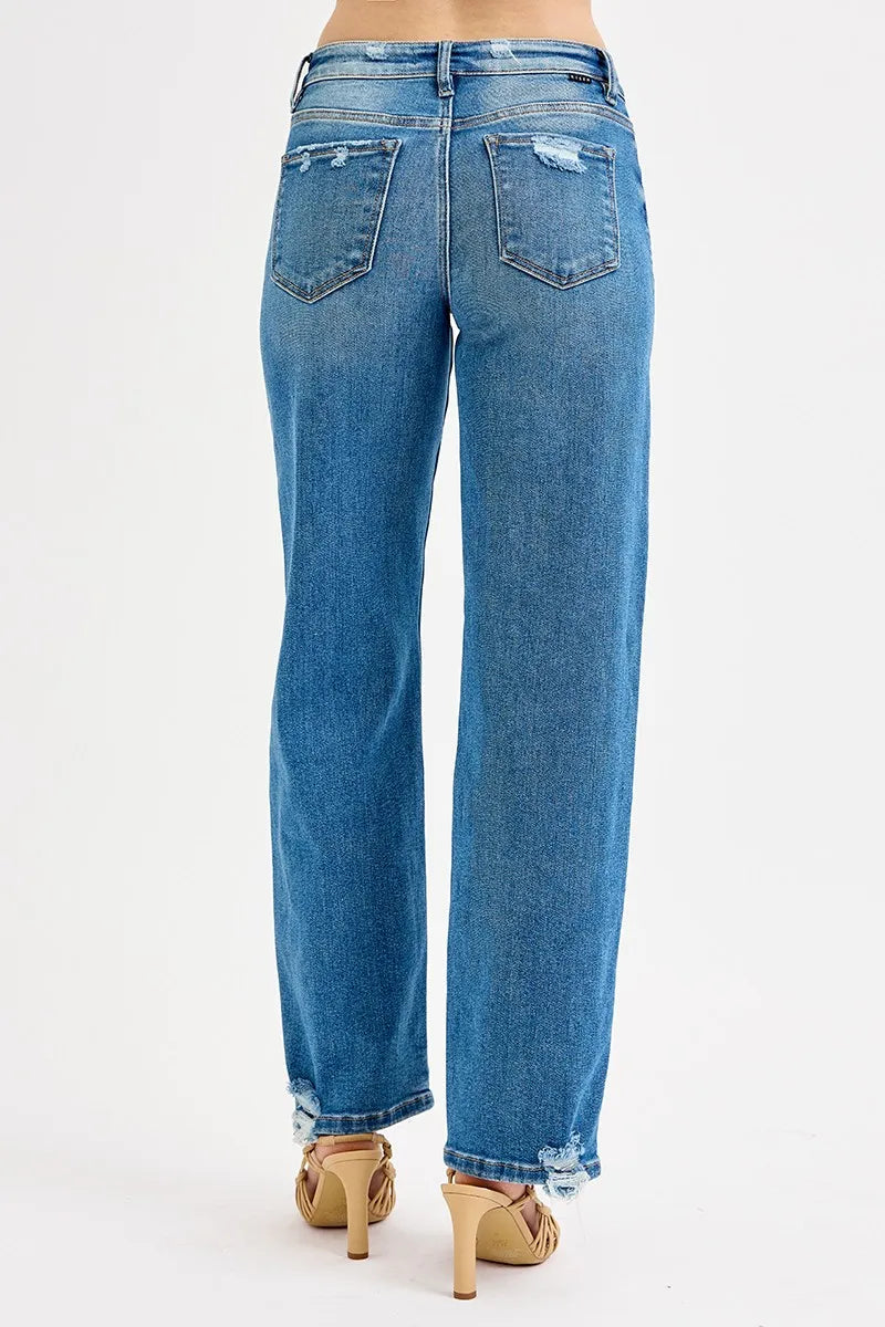 RISEN Full Size Mid Rise Baggy Jeans Plus Size - Tigbul's Variety Fashion Shop