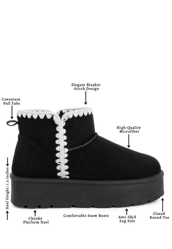 Rochas Scalloped Detail Snow Boots - Tigbul's Variety Fashion Shop
