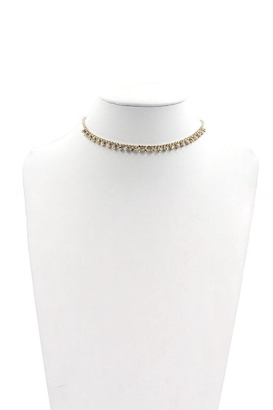 LUXURY GOLD RHINESTONE CHOCKER - Tigbul's Variety Fashion Shop