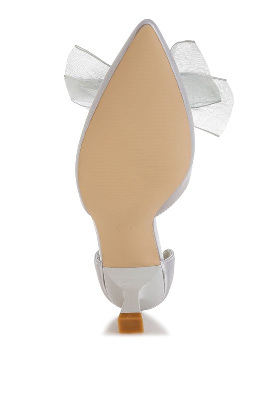 Cadell Bow Detail Satin Sandals - Tigbul's Variety Fashion Shop