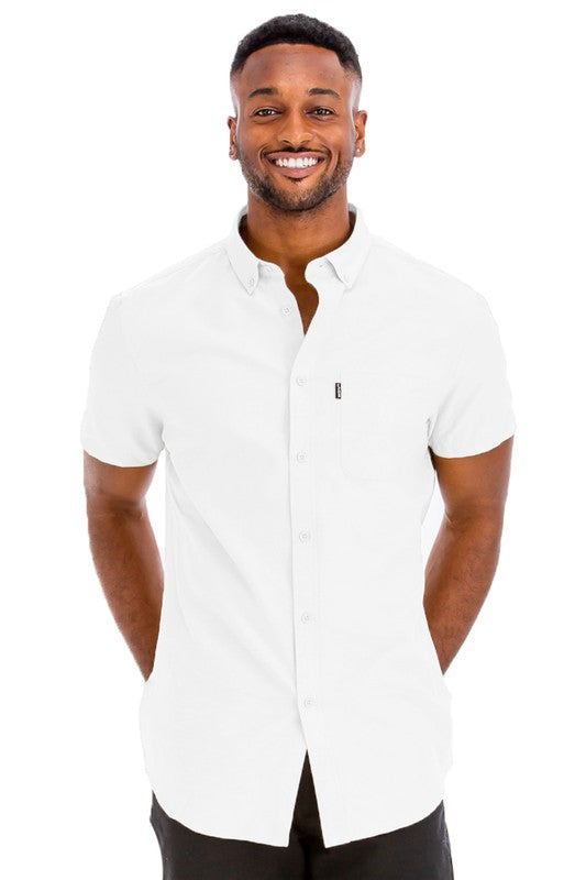 Weiv Men's Casual Short Sleeve Solid Shirts - Tigbul's Variety Fashion Shop