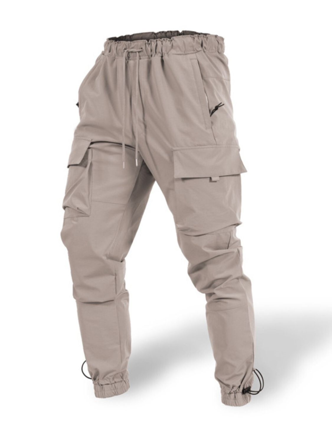 Men's Plus Size Drawstring Pants with Cargo Pockets - Tigbul's Variety Fashion Shop