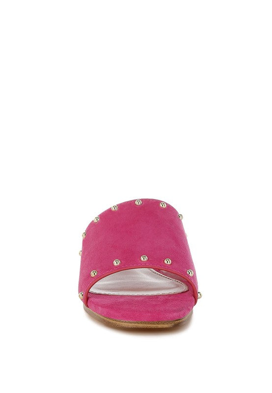 Odalia Soft Suede Leather Studded Flats - Tigbul's Variety Fashion Shop