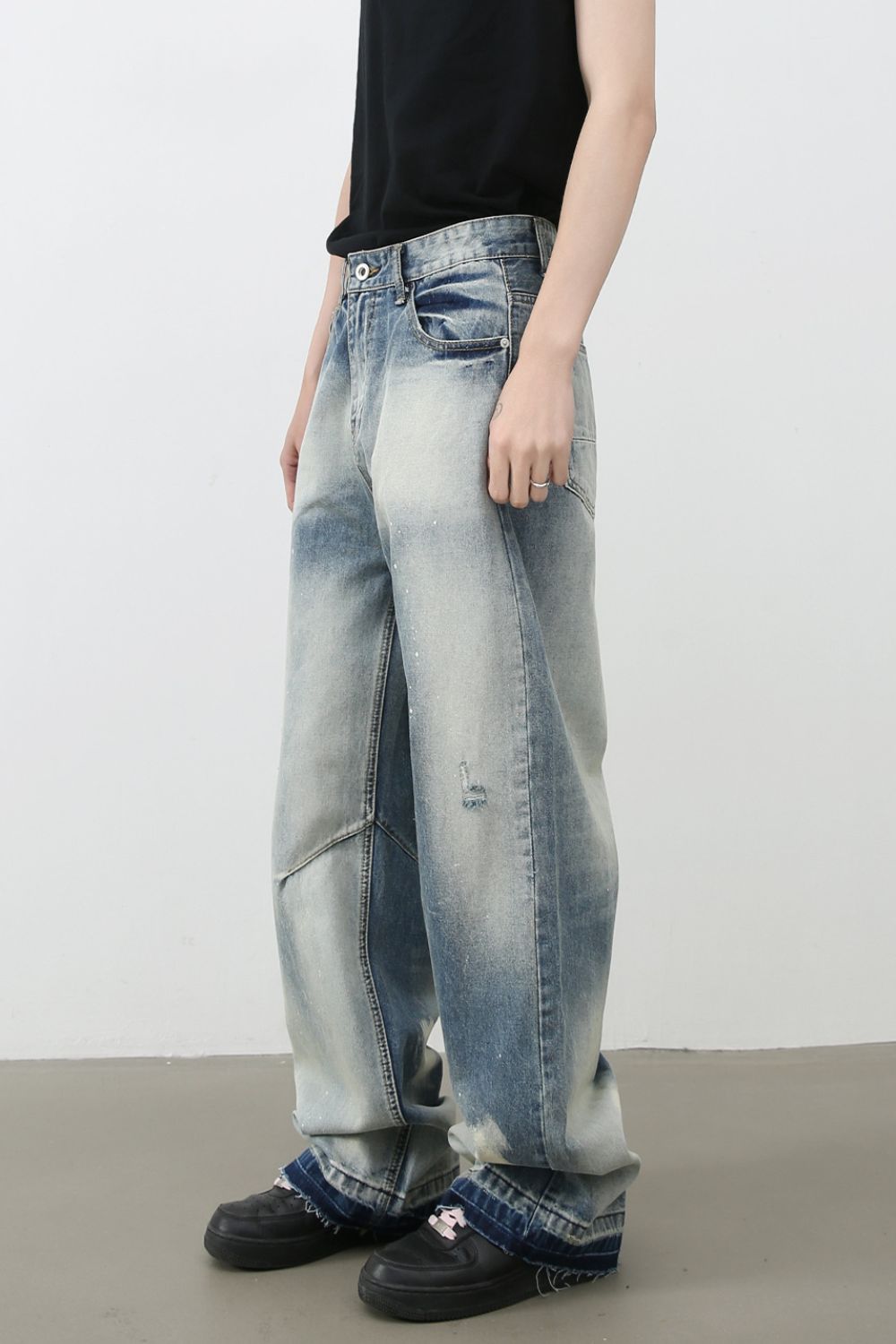 Men's Distressed Wide Leg Jeans - Tigbul's Variety Fashion Shop