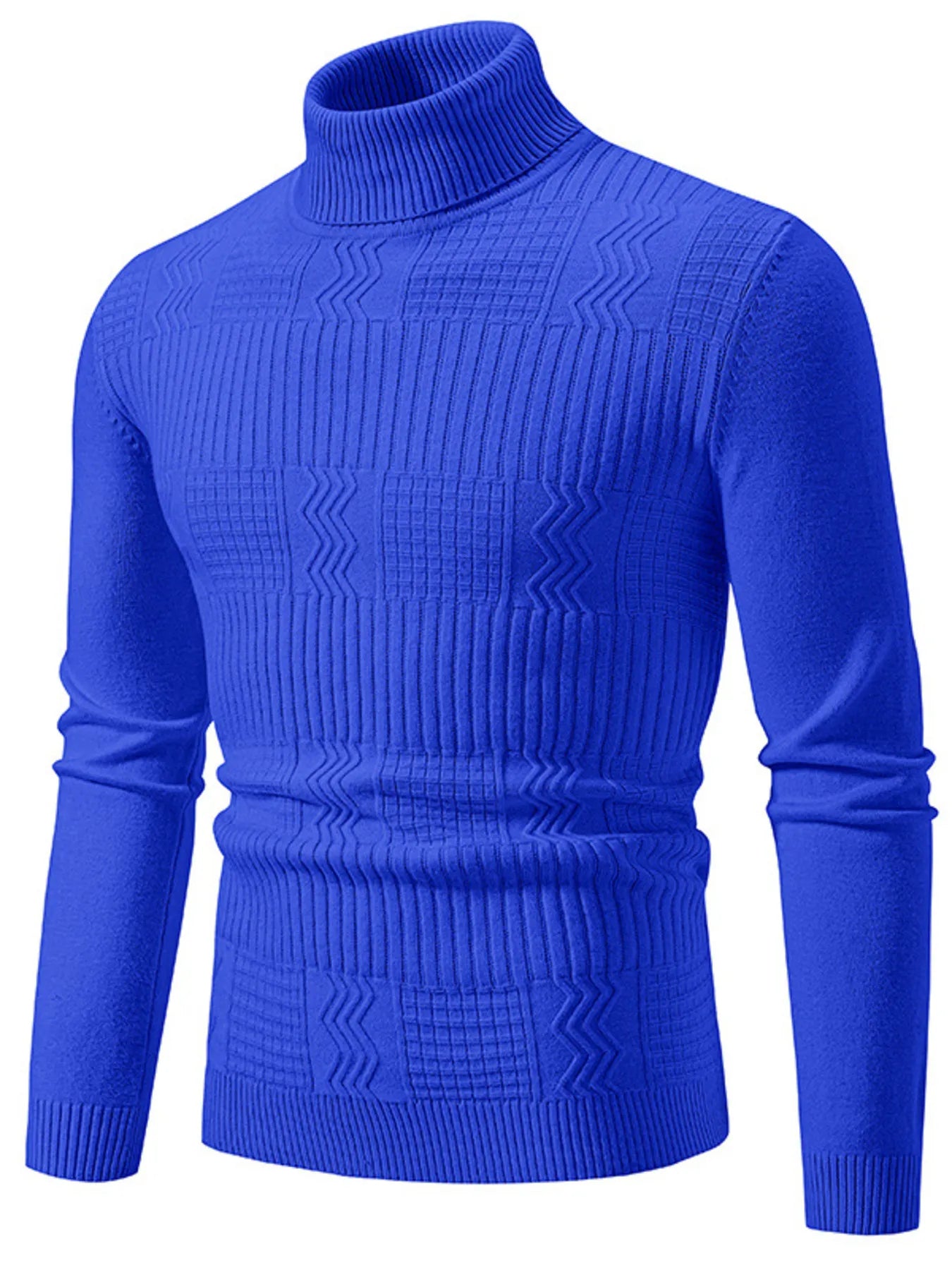 Men's Turtleneck Long Sleeve Sweater - Tigbul's Variety Fashion Shop