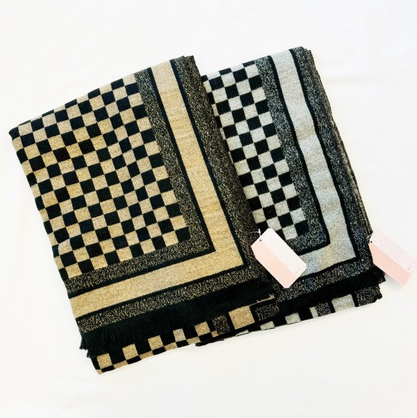 Checker Chic Ruana Scarves Shawls - Tigbul's Variety Fashion Shop