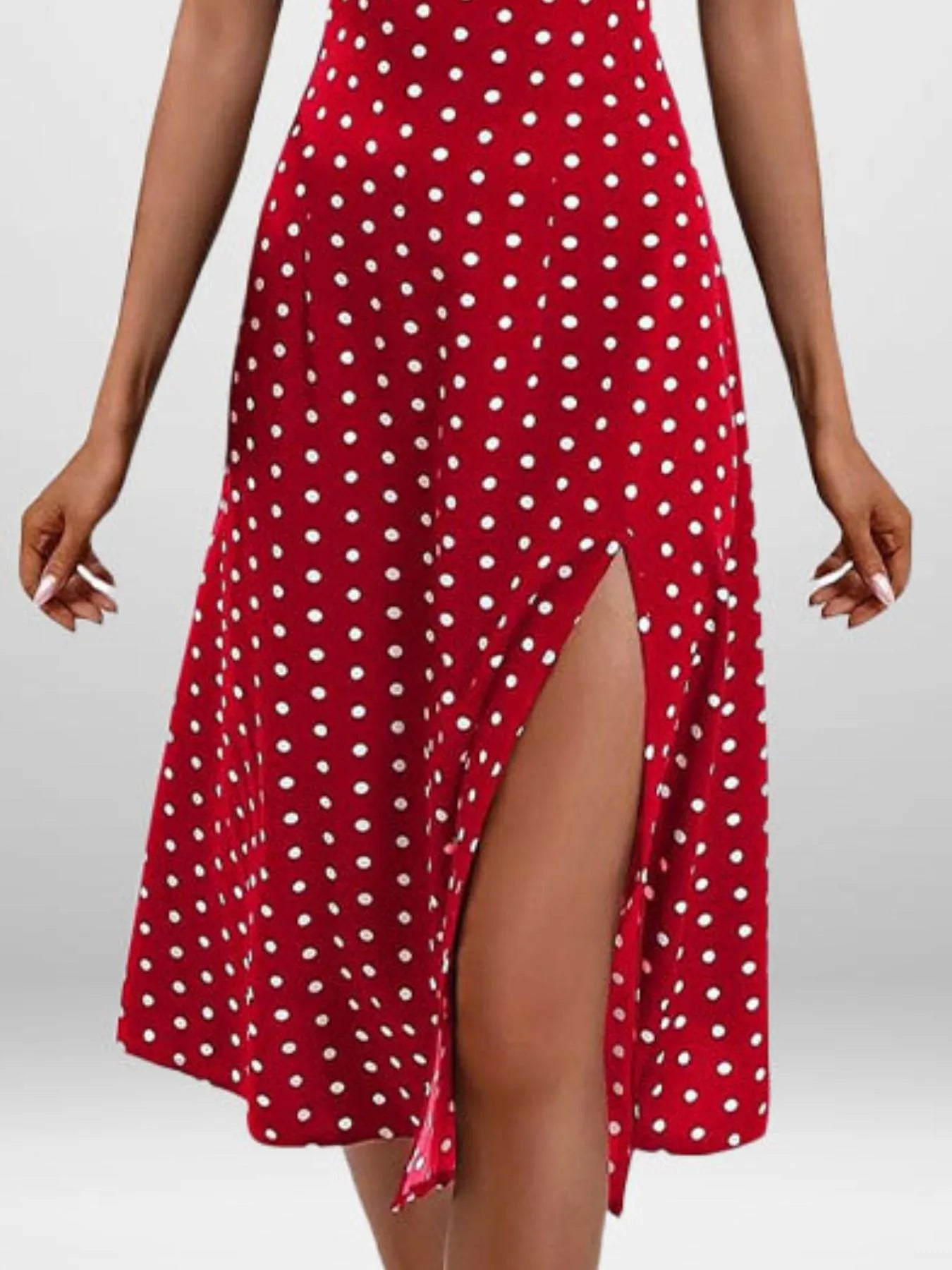 Full Size Slit Printed Cami Midi Dress Plus Size - Tigbul's Variety Fashion Shop