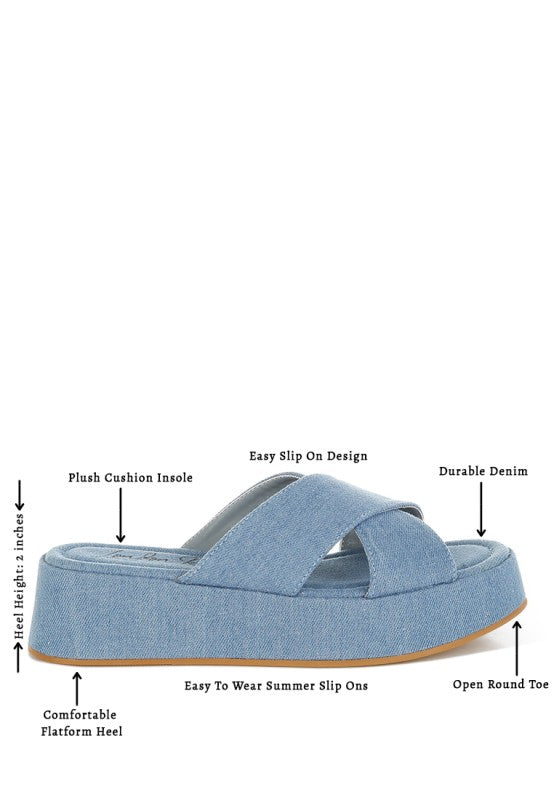 Karbi Denim Flatform Slip Ons - Tigbul's Variety Fashion Shop
