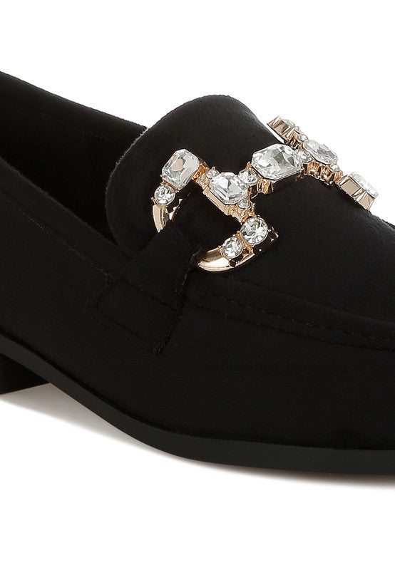 Maestro Diamante Embellished Horsebit Loafers - Tigbul's Variety Fashion Shop