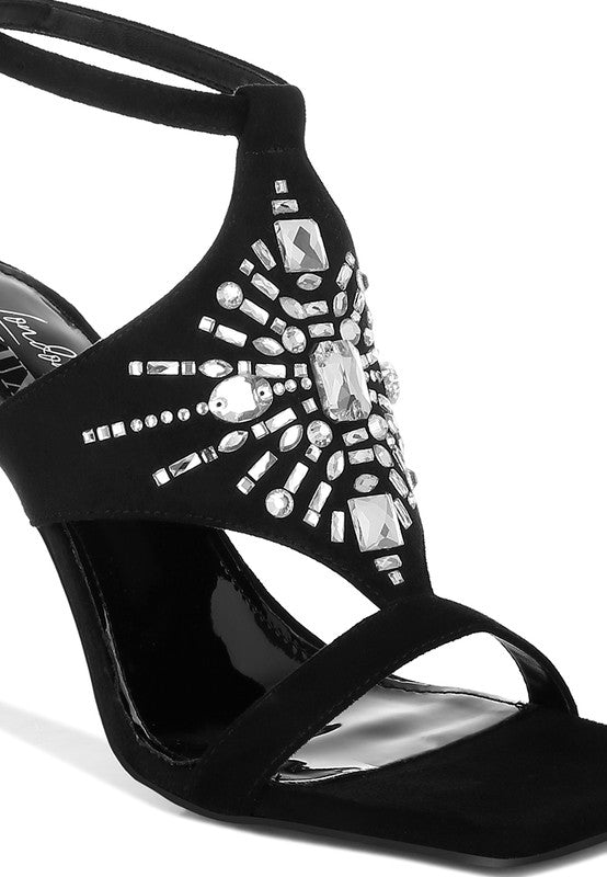 Warda Jeweled Shiny Stiletto Heels - Tigbul's Variety Fashion Shop
