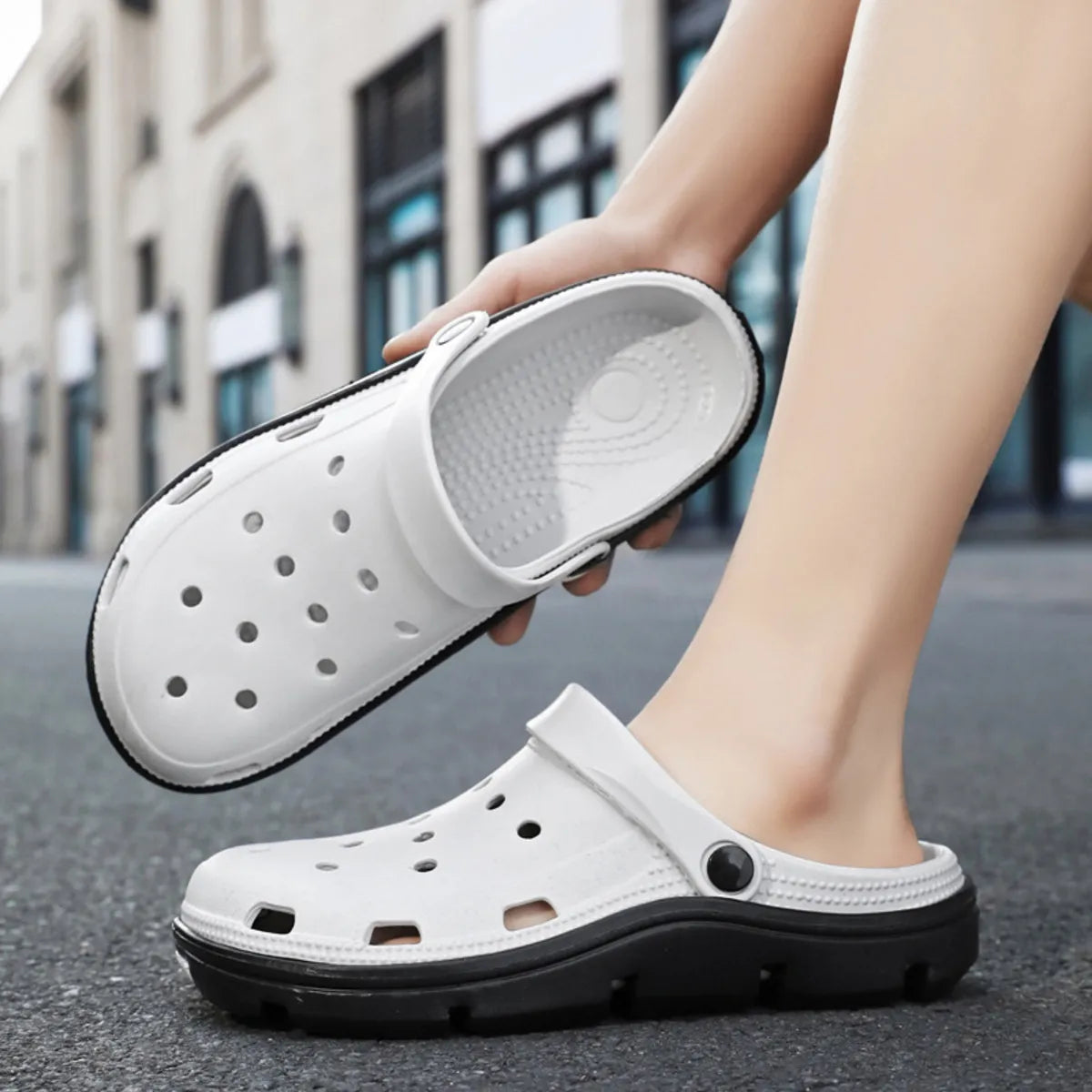 Men's Contrast Platform Breathable Sandals - Tigbul's Variety Fashion Shop
