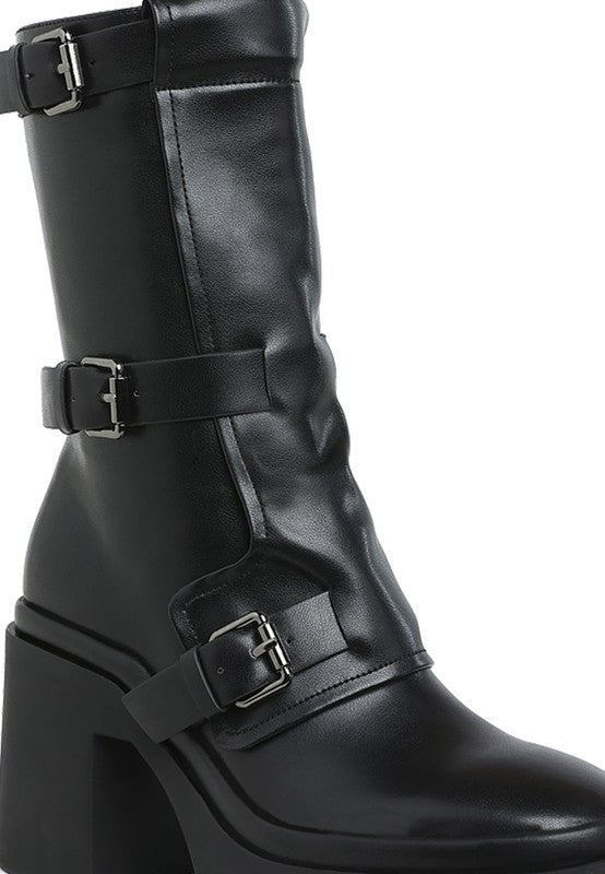 Syrah Chunky Biker Boots - Tigbul's Variety Fashion Shop