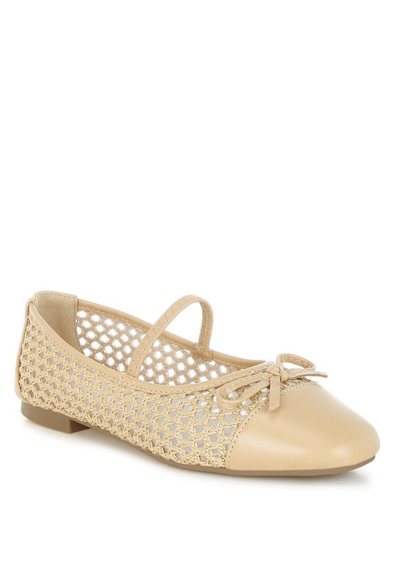 Omela Woven Bow Detail Ballerinas - Tigbul's Variety Fashion Shop