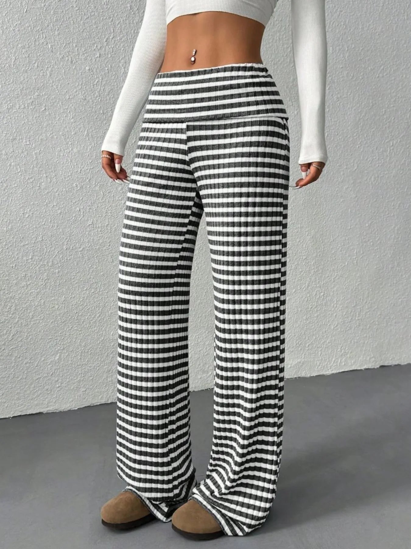 Striped Wide Leg Pants - Tigbul's Variety Fashion Shop