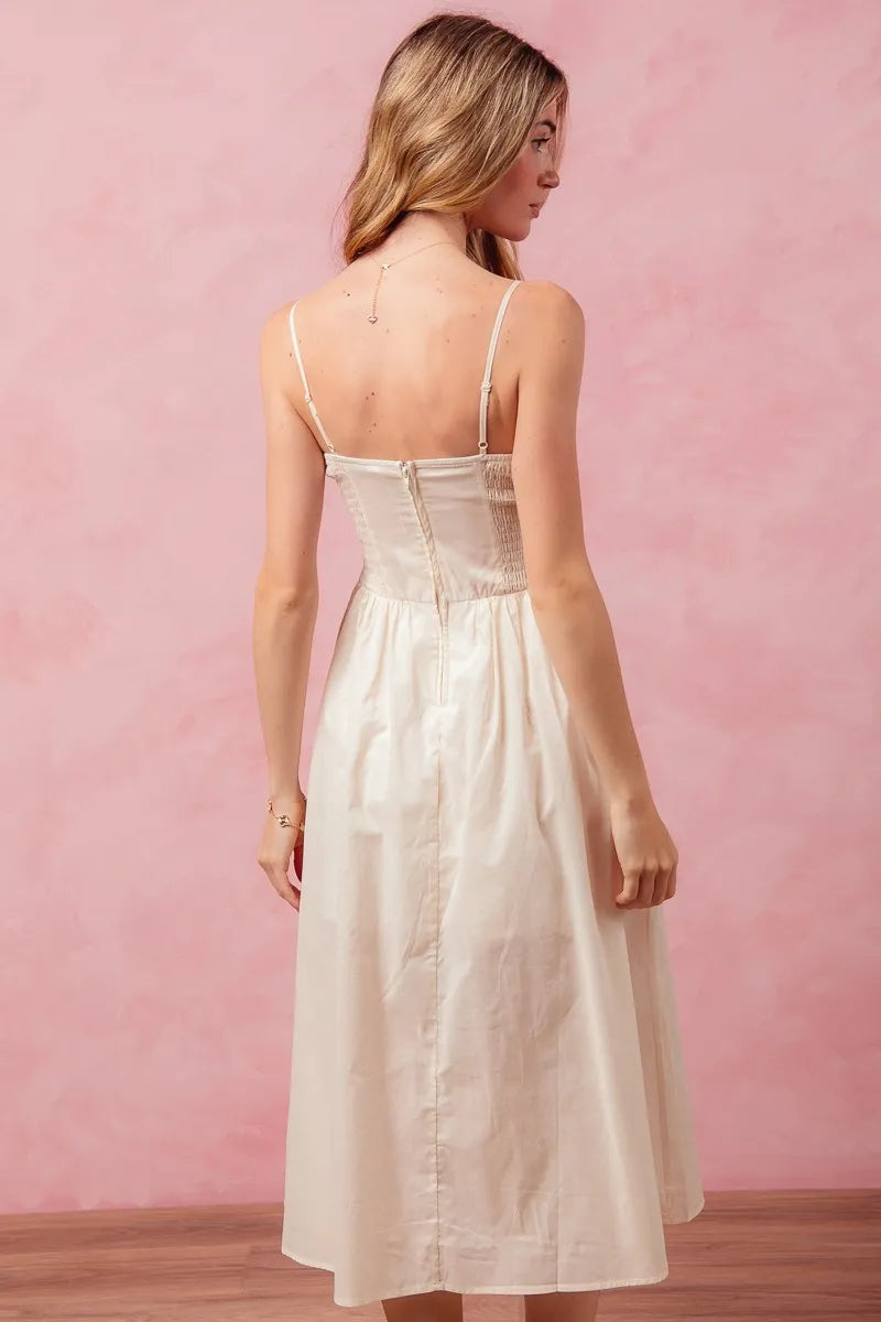 SO ME Smocked Sleeveless Casual Everyday Dress With Slit - Tigbul's Variety Fashion Shop
