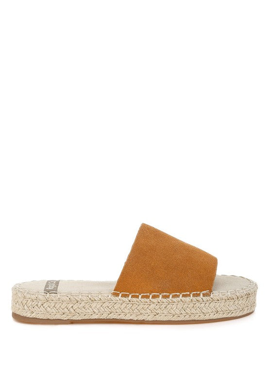 Huntra Real Soft Leather Espadrille Flatforms - Tigbul's Variety Fashion Shop