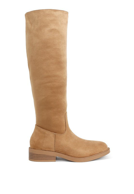 Chiru Round Toe Microfiber Calf Boots - Tigbul's Variety Fashion Shop