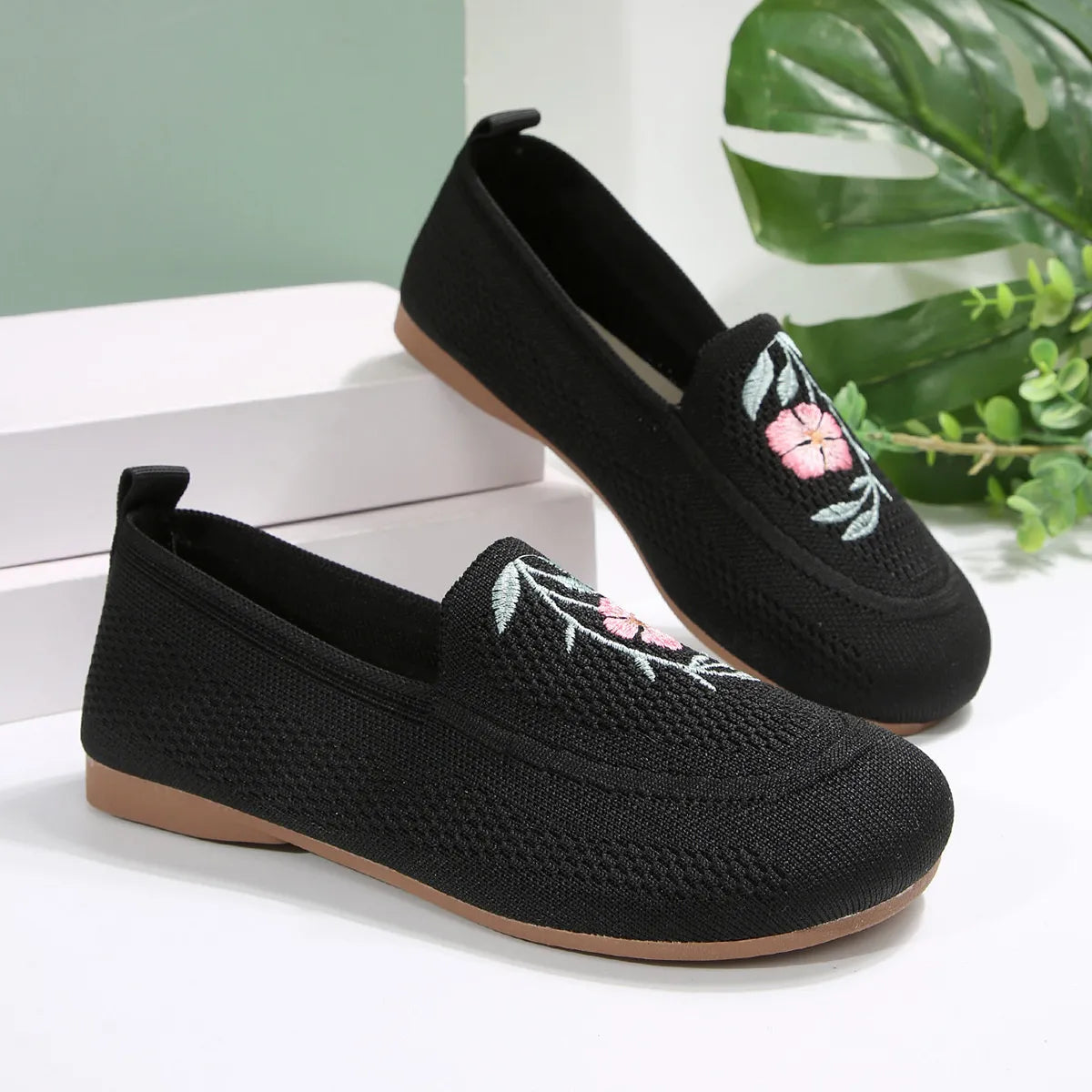 Embroidered Mesh Slip-Ons - Tigbul's Variety Fashion Shop