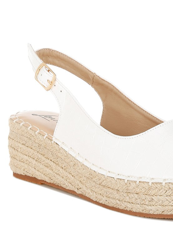 Yarael Croco Peep Toe Wedges - Tigbul's Variety Fashion Shop