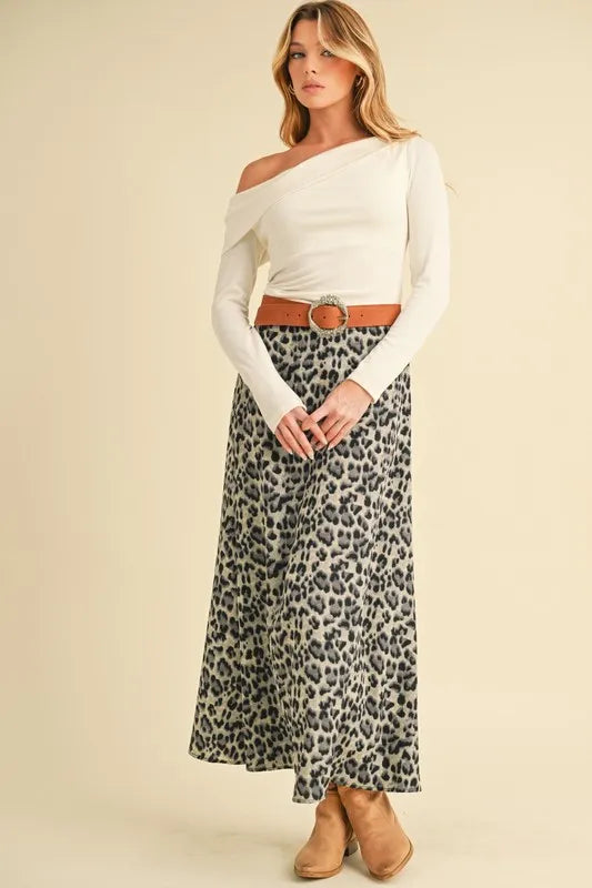 Black Leopard Midi Skirt - Tigbul's Variety Fashion Shop