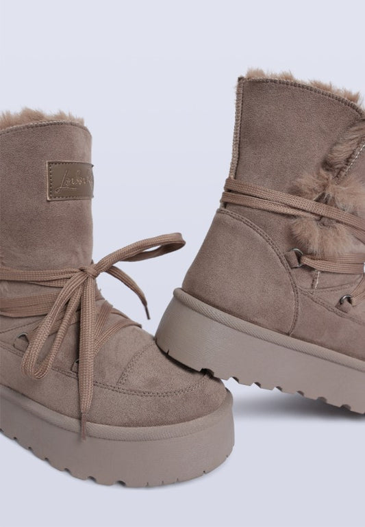 Noaya Chunky Faux Fur Snow Boots - Tigbul's Variety Fashion Shop