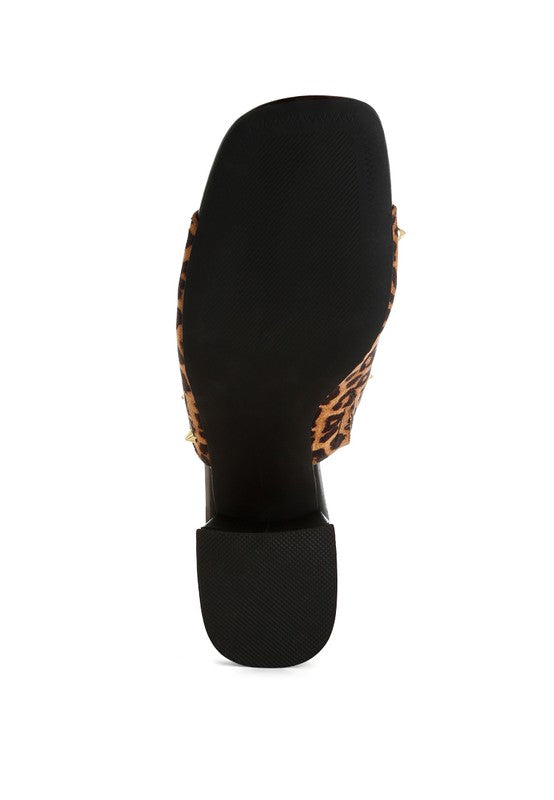 Edama Leopard Print Studded Slip Ons - Tigbul's Variety Fashion Shop
