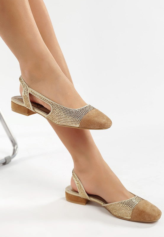 Rerita Rhinestone-Studded Glitter Sandals - Tigbul's Variety Fashion Shop