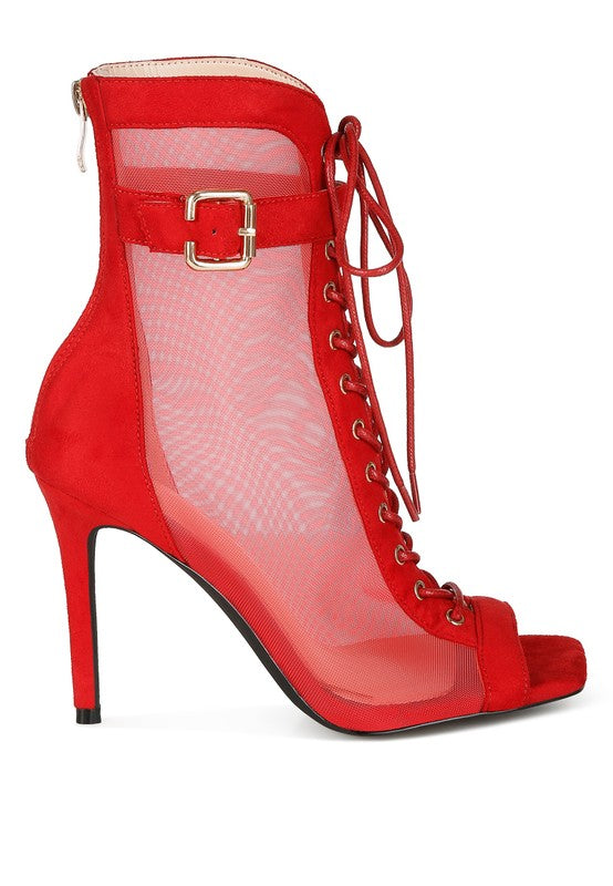 Cabernet Mesh & Microfiber Stiletto Boots - Tigbul's Variety Fashion Shop