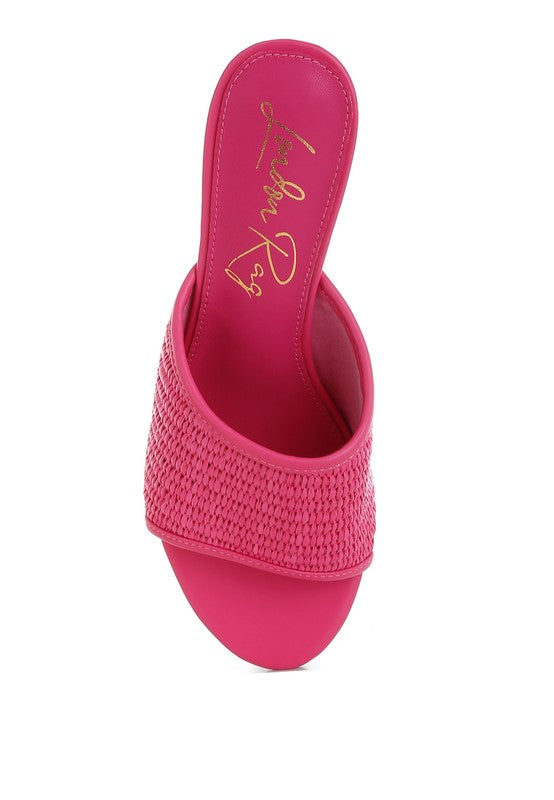Osminda Raffia Clear Heel Wedge Sandals - Tigbul's Variety Fashion Shop