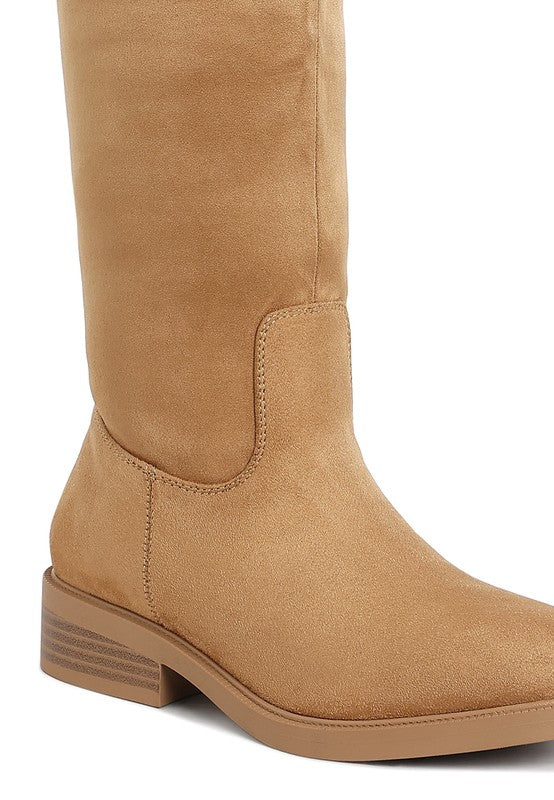 Chiru Round Toe Microfiber Calf Boots - Tigbul's Variety Fashion Shop