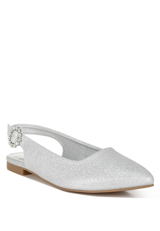 Giora Glitter Slingback Flat Sandals - Tigbul's Variety Fashion Shop
