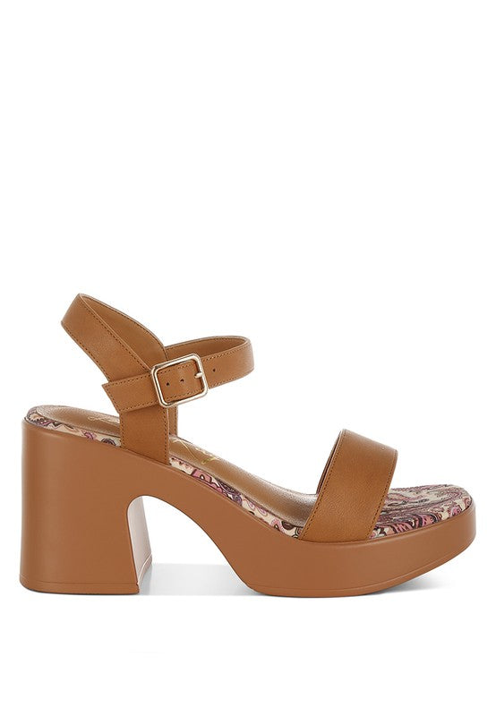 Kolata Faux Leather Pin Buckle Platform Heels - Tigbul's Variety Fashion Shop