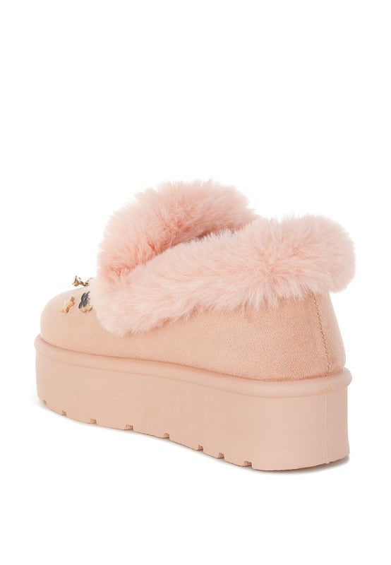 Zeta Charm Detail Slip On Snow Boots - Tigbul's Variety Fashion Shop