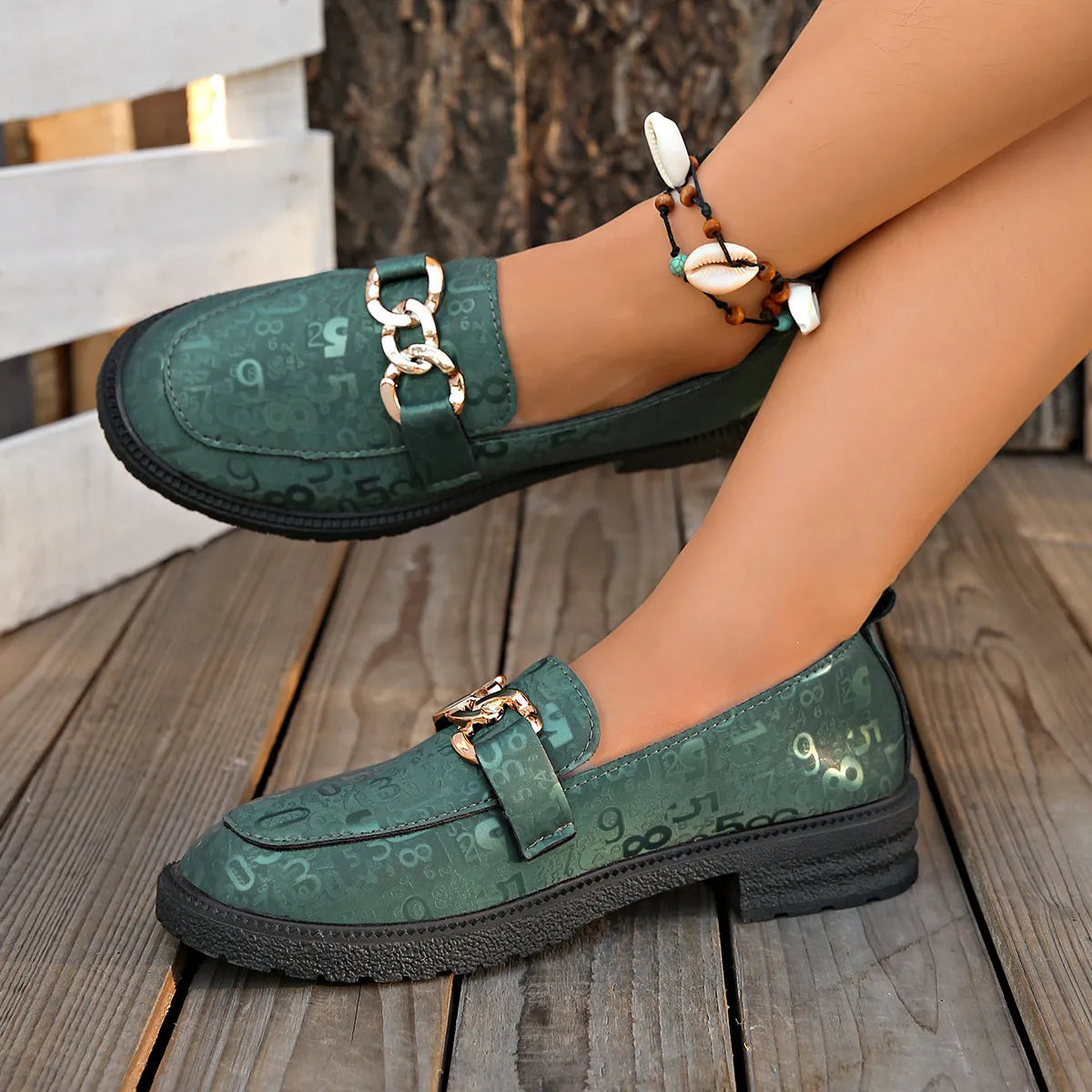 Round Toe Block Heels Loafers - Tigbul's Variety Fashion Shop