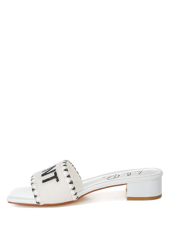 Poshta Saint Tropez Beaded Slip-On Heels - Tigbul's Variety Fashion Shop