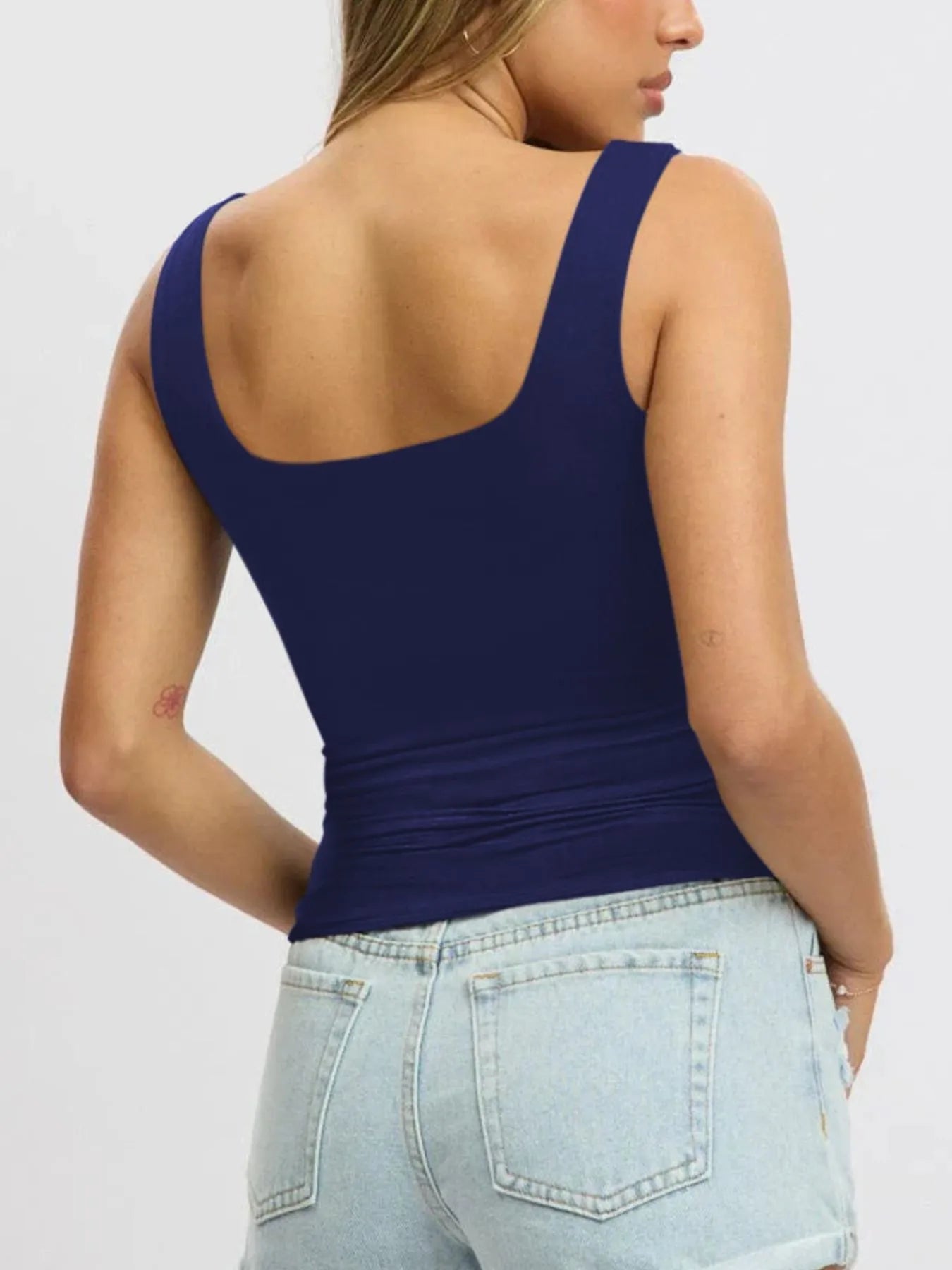 Square Neck Wide Strap Tank - Tigbul's Variety Fashion Shop