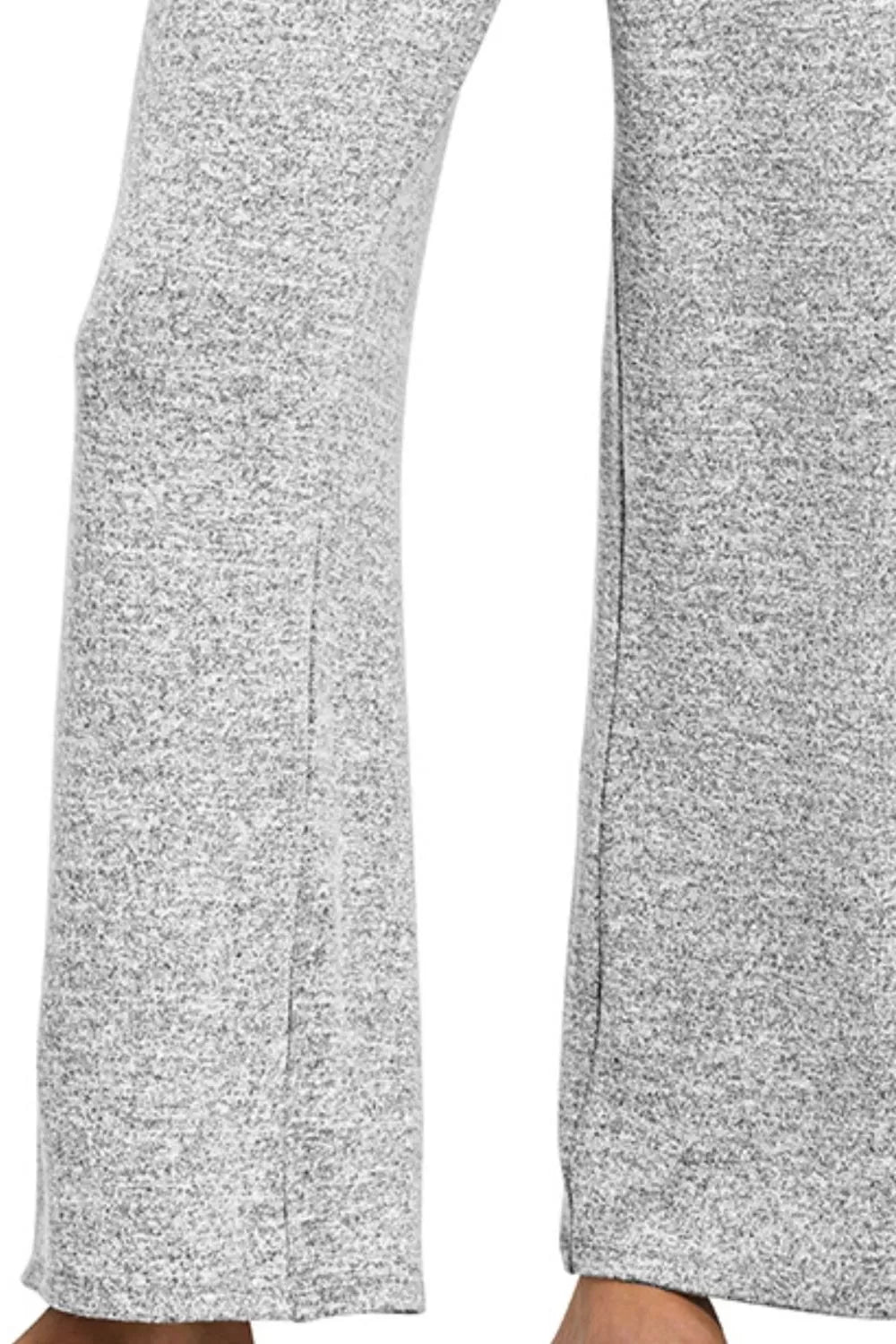 Zenana Soft Melange Hacci Elastic Waistband Lounge Pants - Tigbul's Variety Fashion Shop