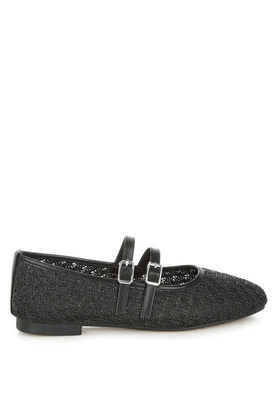 Warena Pin Buckle Strapped Ballerinas - Tigbul's Variety Fashion Shop