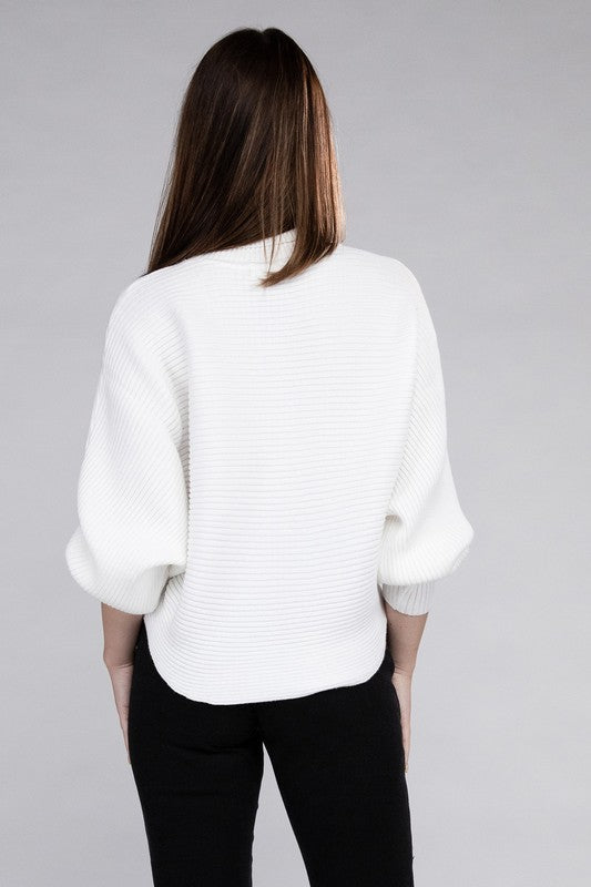 Viscose Dolman Sleeve Turtleneck Sweater - Tigbul's Variety Fashion Shop