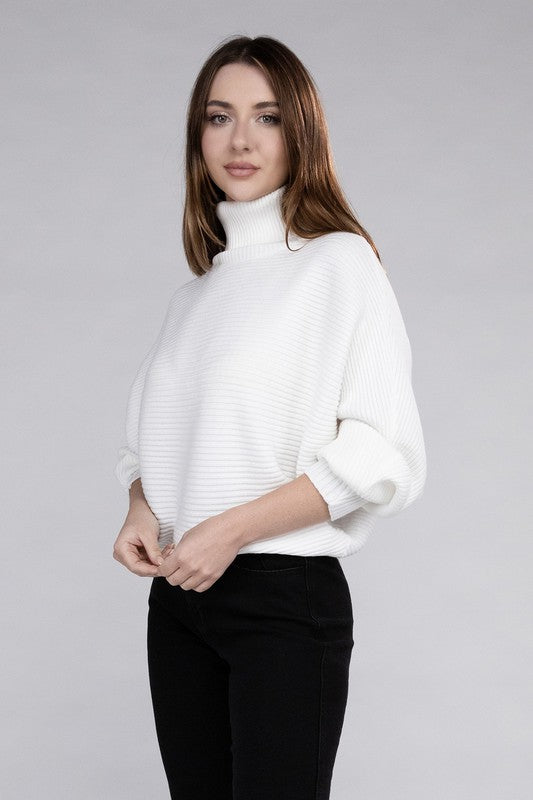 Viscose Dolman Sleeve Turtleneck Sweater - Tigbul's Variety Fashion Shop