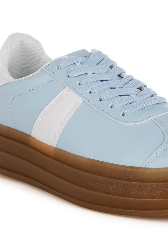 Knockout Faux Leather Lace-Up Sneakers - Tigbul's Variety Fashion Shop