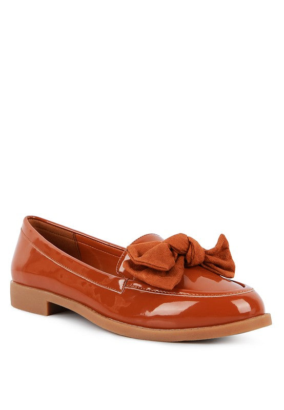 BOWBERRY BOW-TIE PATENT LOAFERS - Tigbul's Variety Fashion Shop