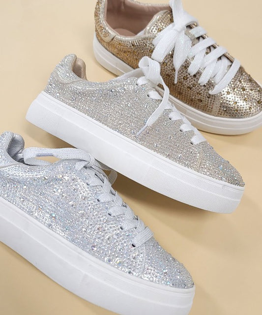 DOLCE-66-RHINESTONE SNEKAERS - Tigbul's Variety Fashion Shop