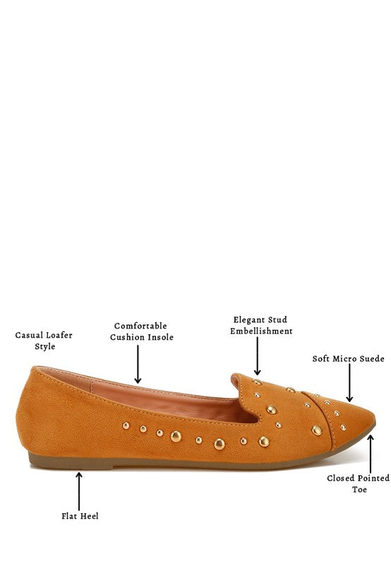 Olesia Stud Emebllished Ballet Flats - Tigbul's Variety Fashion Shop