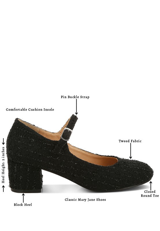 Antara Tweed Mary Jane Sandals - Tigbul's Variety Fashion Shop