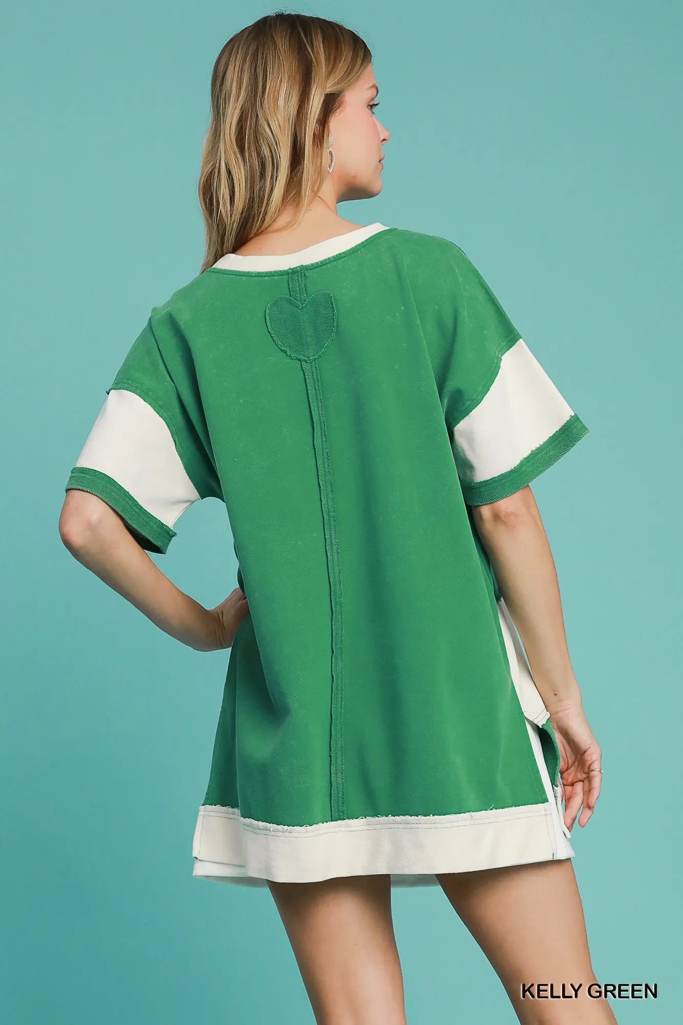 Umgee Mineral Wash ColorBlock Tunic Dress - Tigbul's Variety Fashion Shop
